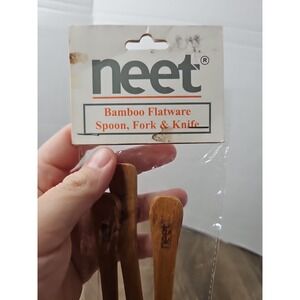 Neet Bamboo Flatware Spoon, Fork & Knife Set
